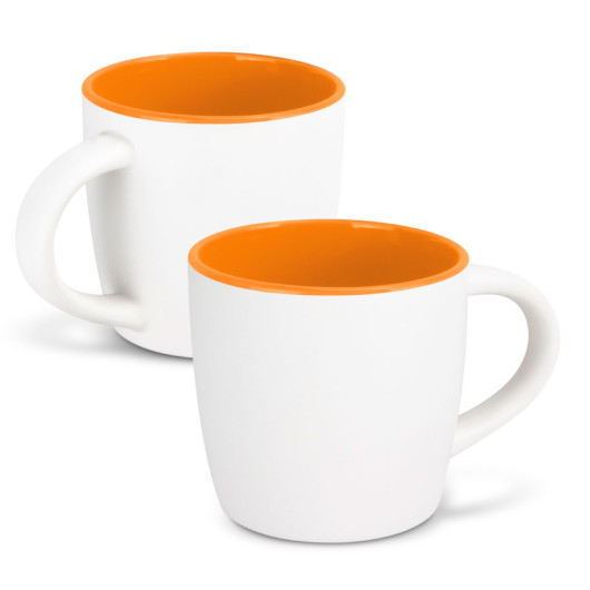 White Orange Fitzroy Coffee Mugs